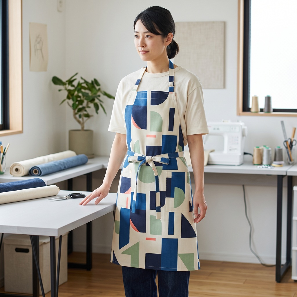 IMエステルカツラギを使用したエプロンの制作イメージ